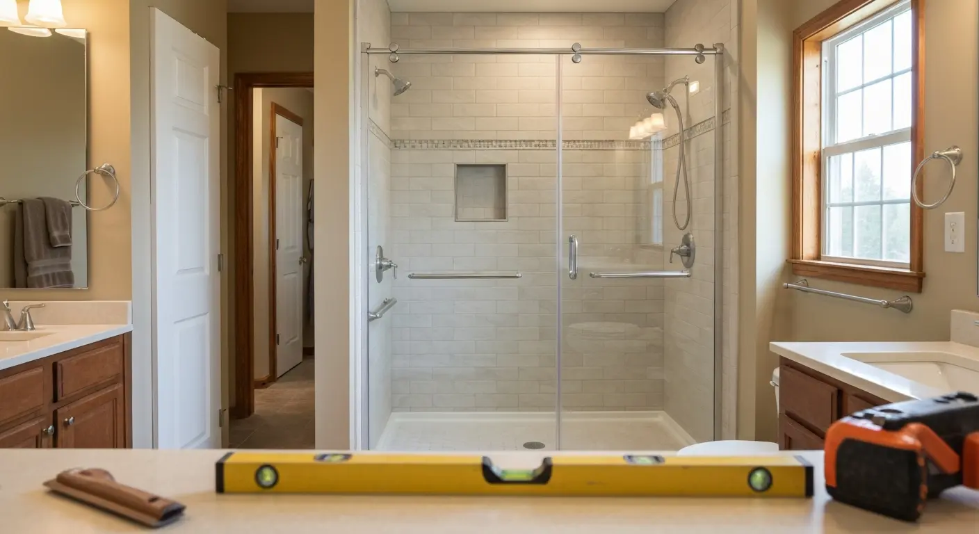 Walk-in shower installation