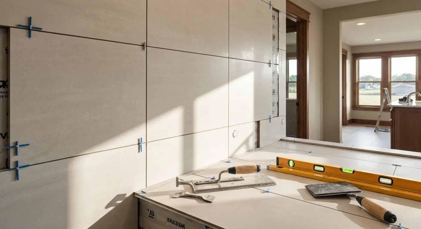Bathroom tile installation