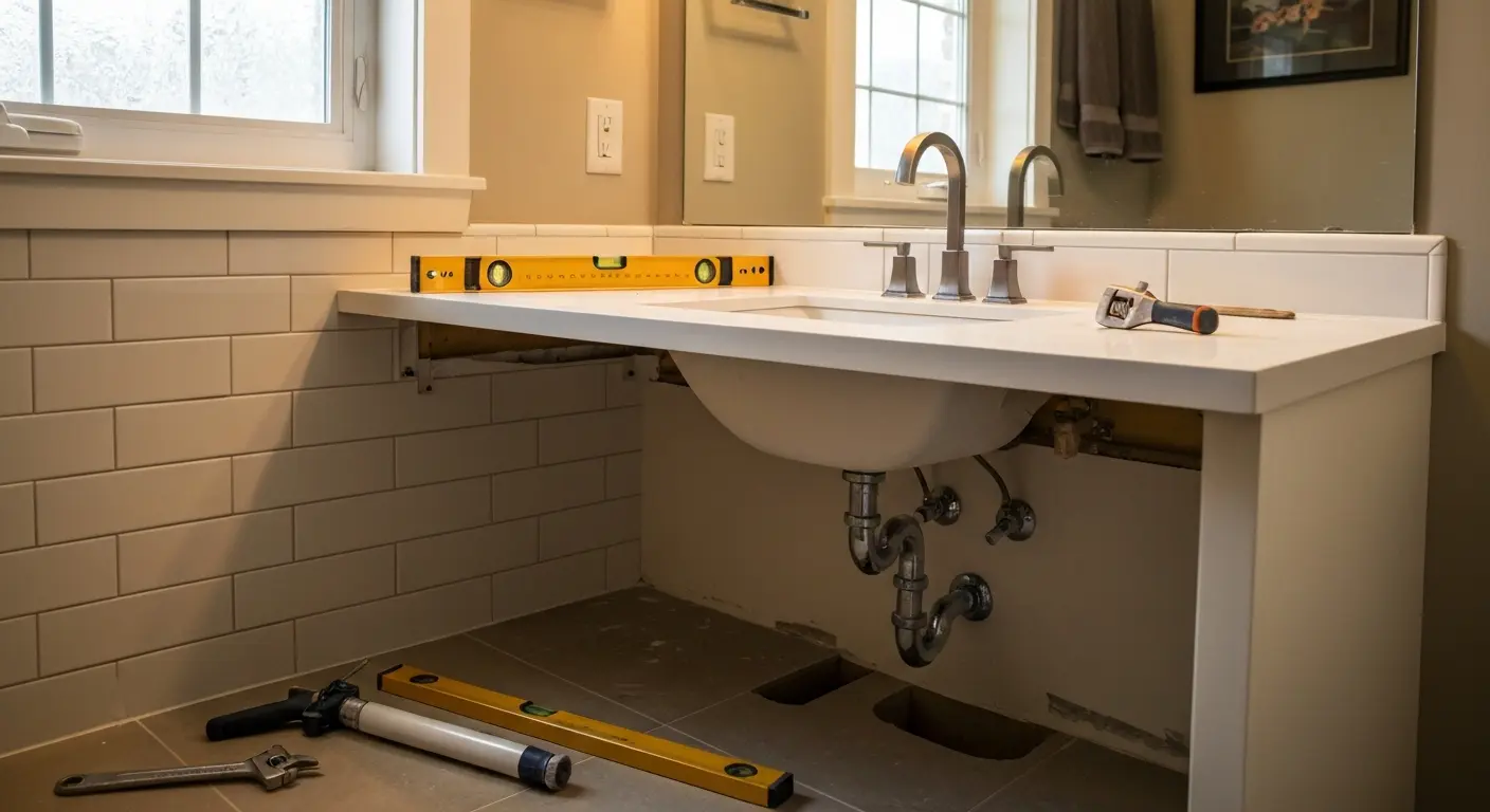 Bathroom vanity installation