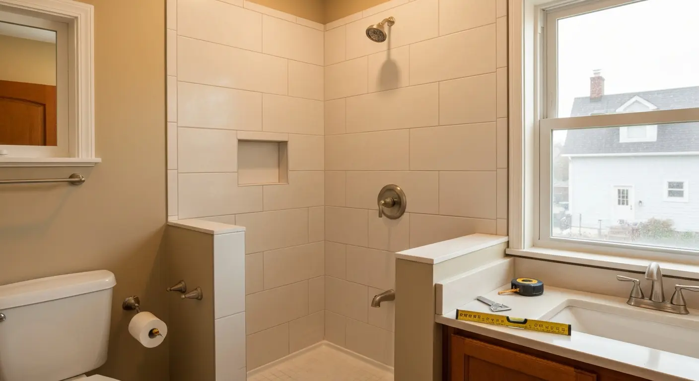 Converted shower space