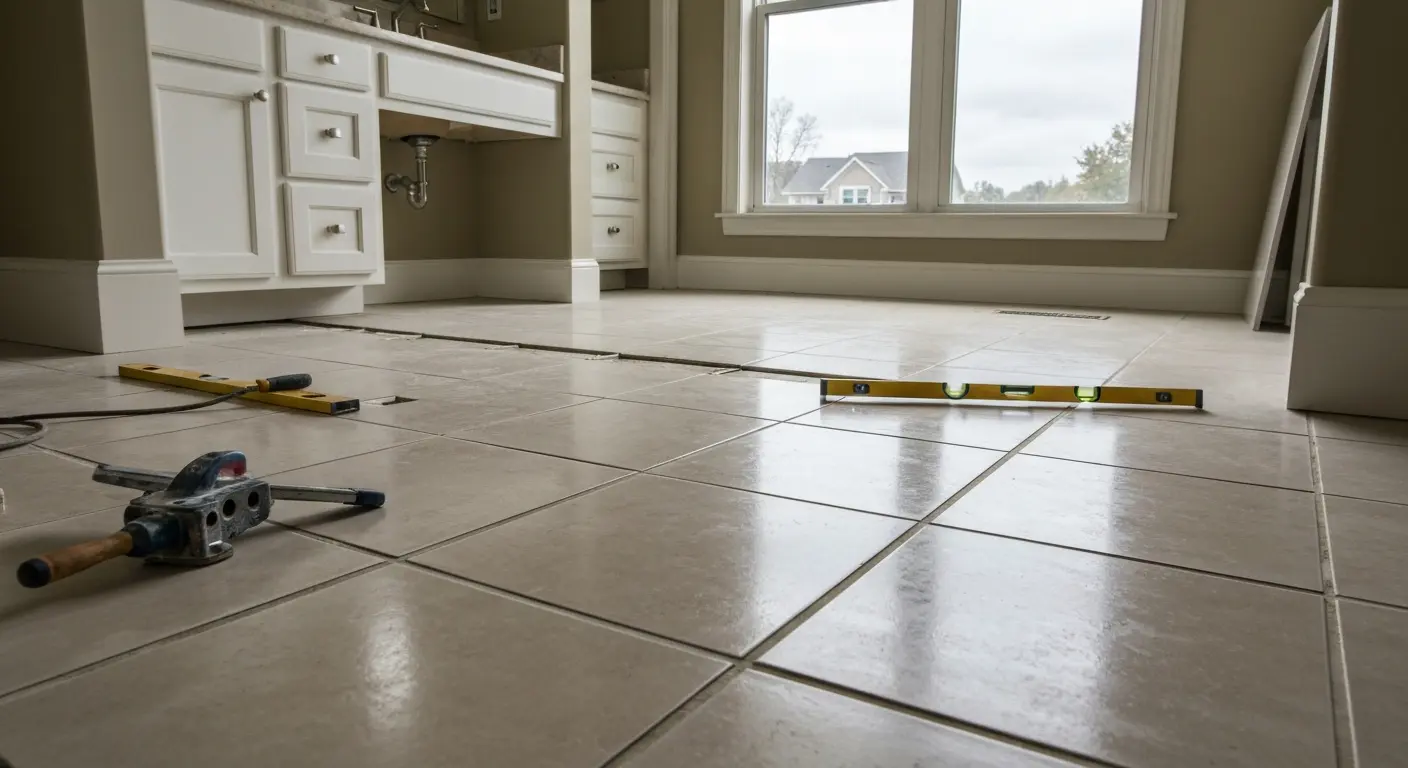 Bathroom flooring installation