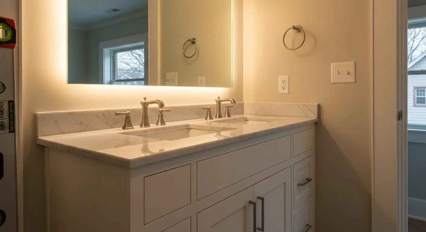 Bathroom vanity installation