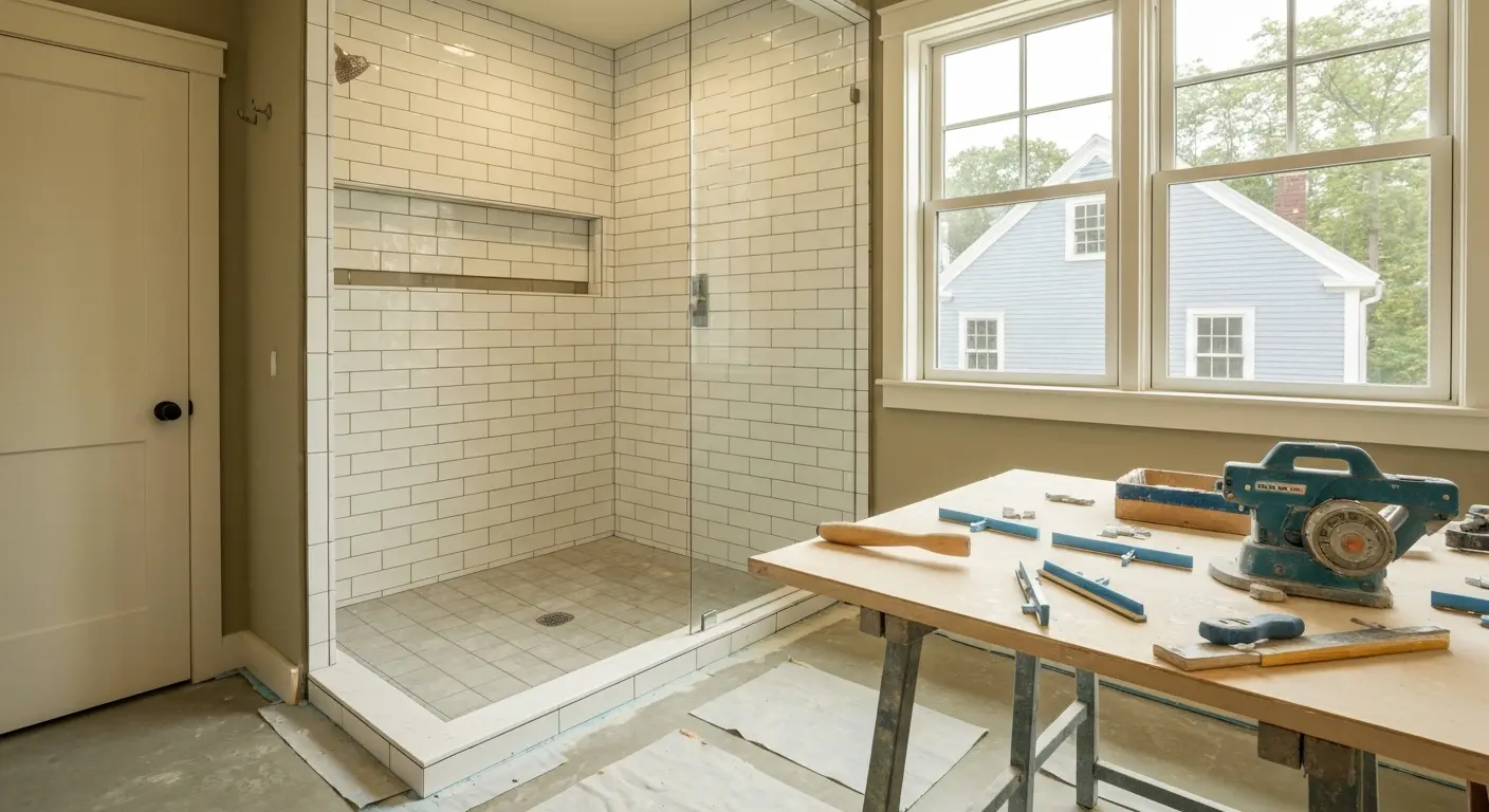 Bathroom tile installation