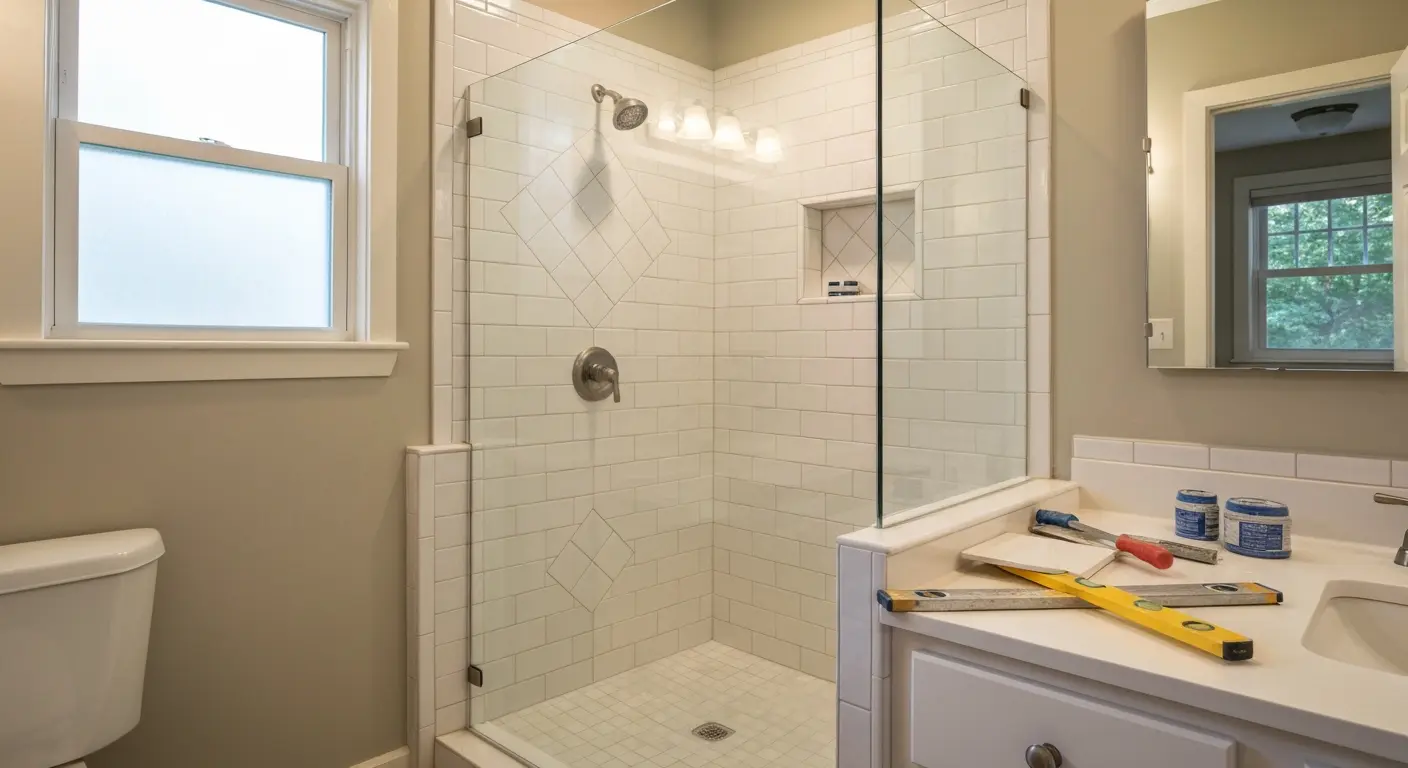 Tile shower installation