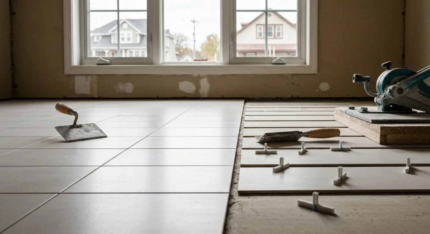 Bathroom flooring installation