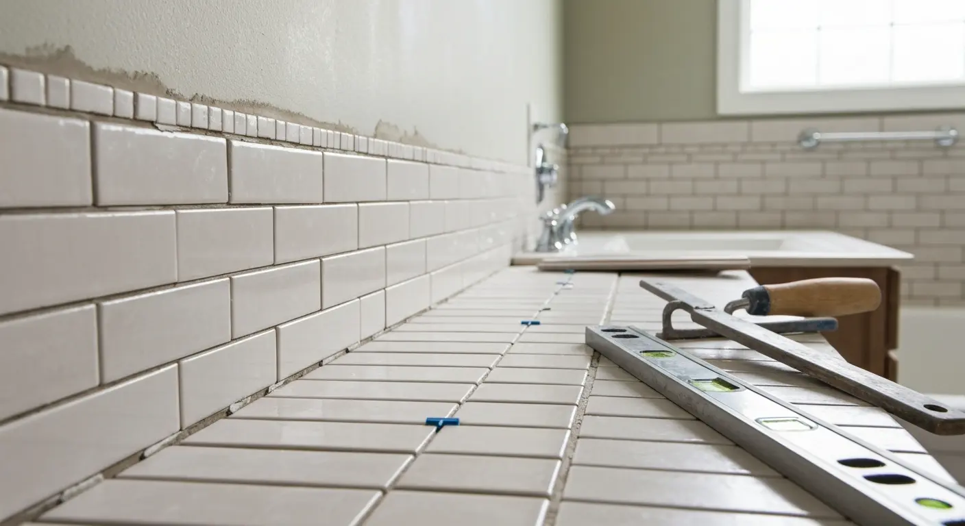 Bathroom tile installation