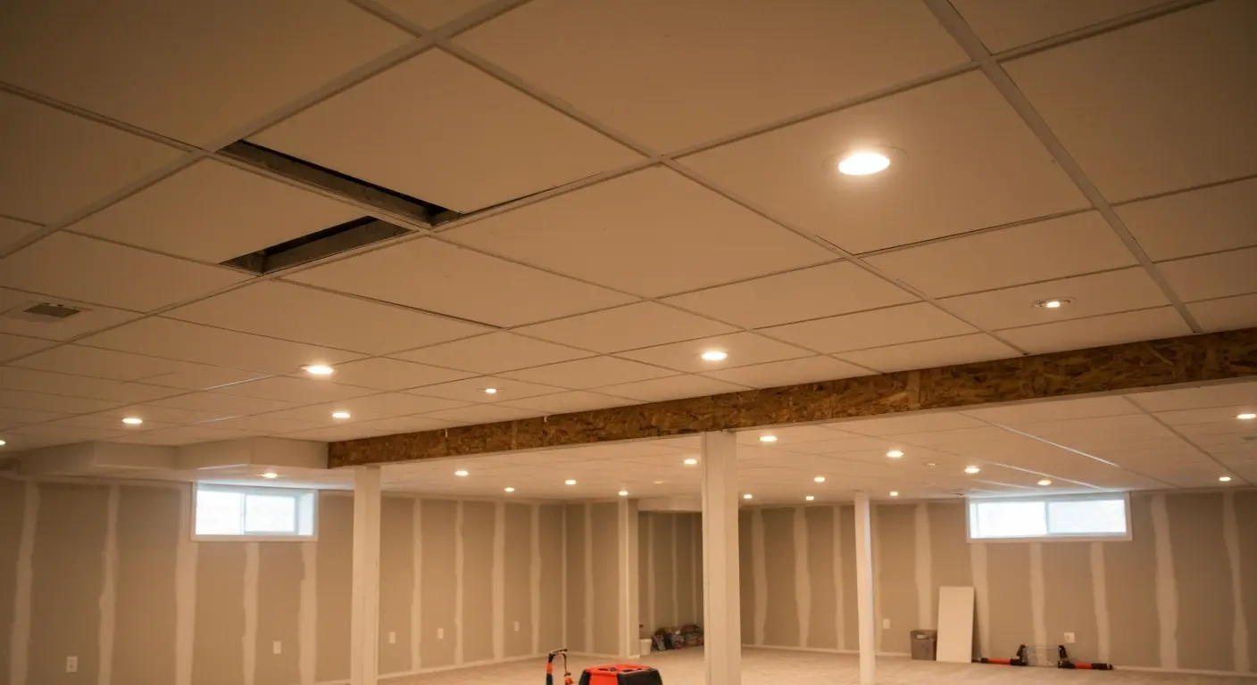 Basement lighting installation