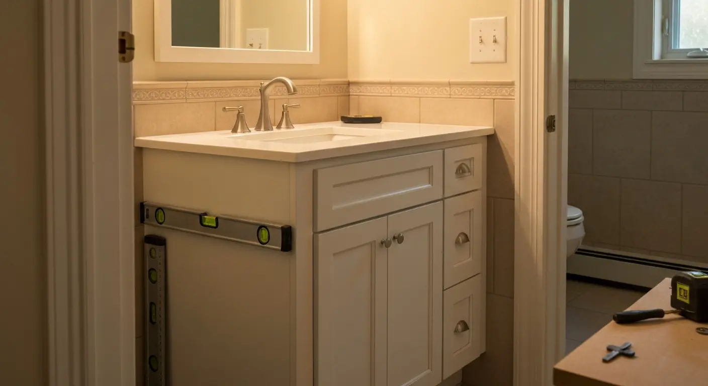 Bathroom vanity installation project