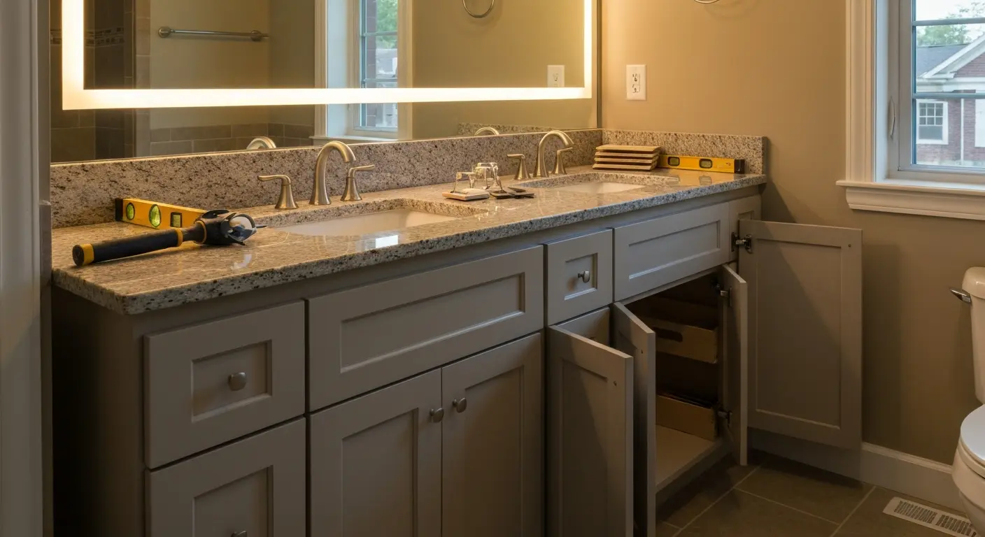 Bathroom vanity installation