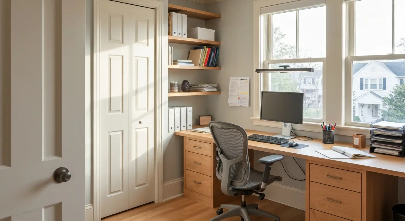 Bedroom converted to home office
