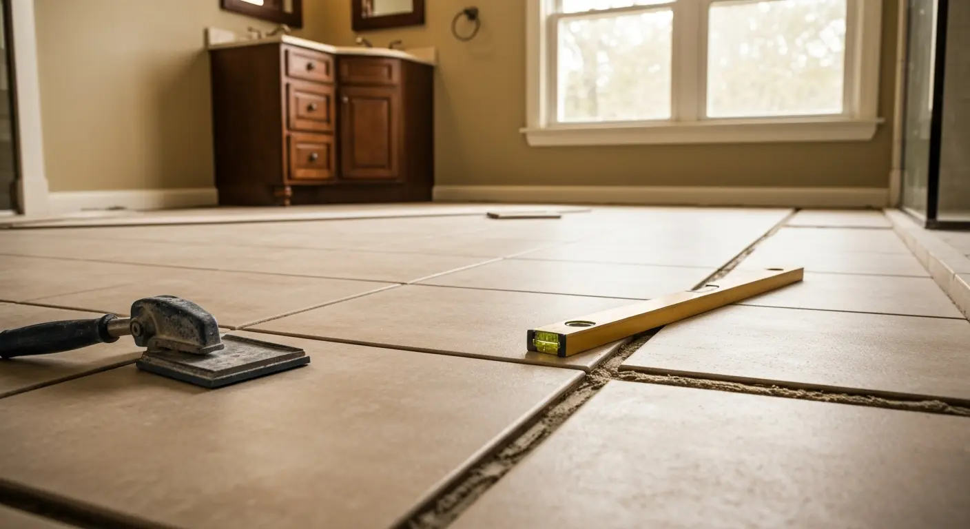 Bathroom flooring installation