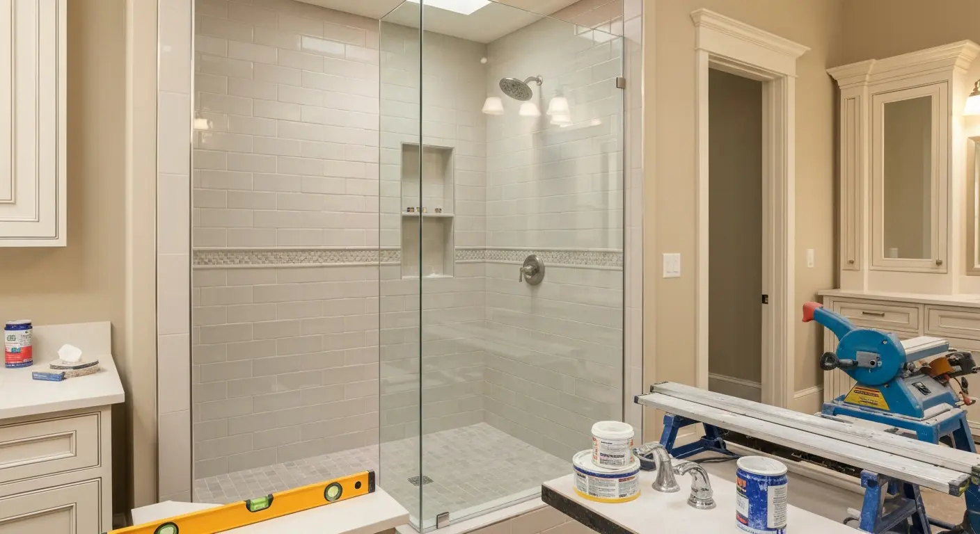 Walk-in shower installation