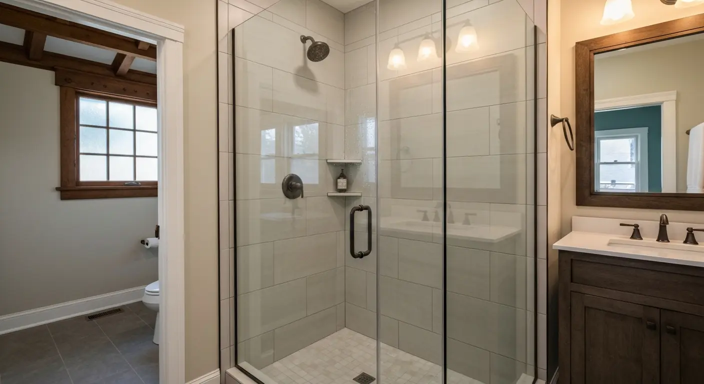 Walk-in shower bathroom remodel