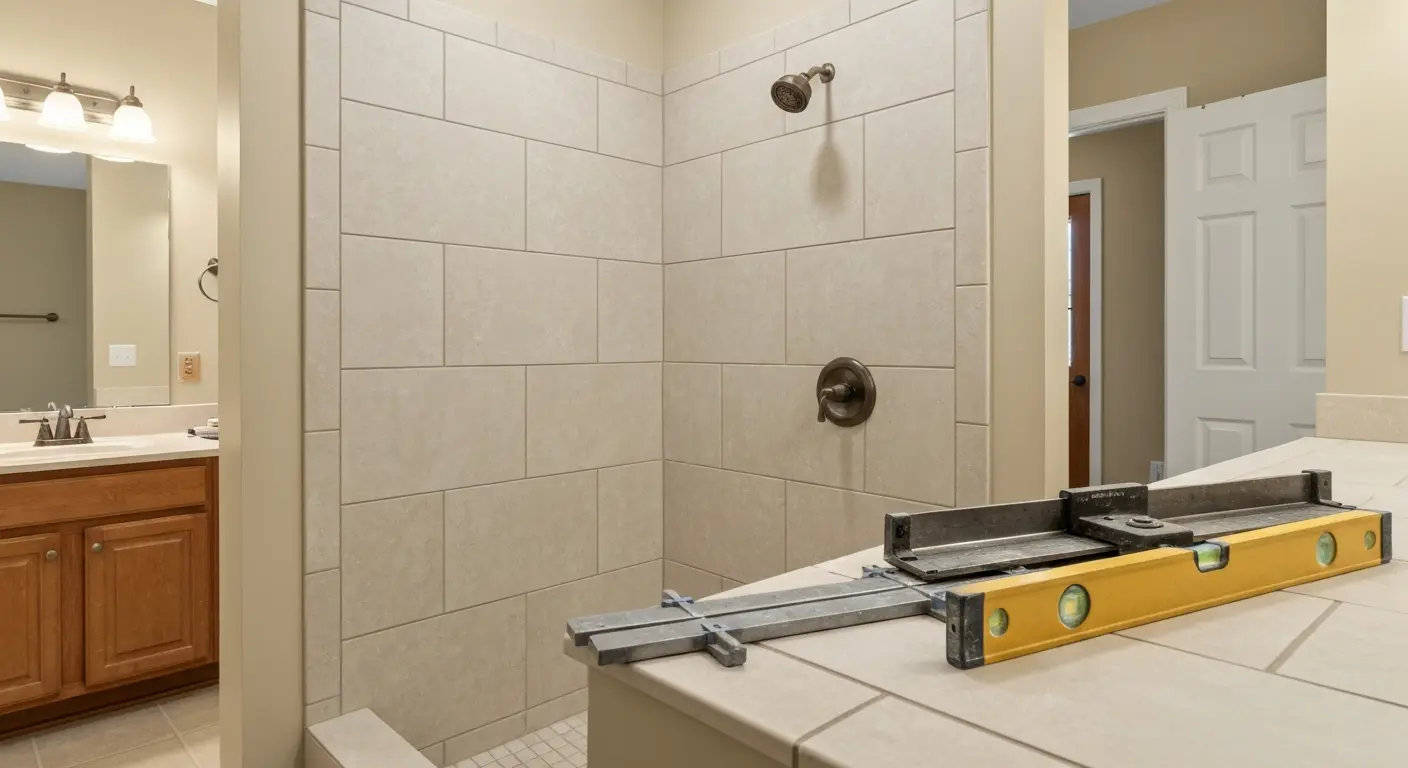 Custom tile shower installation