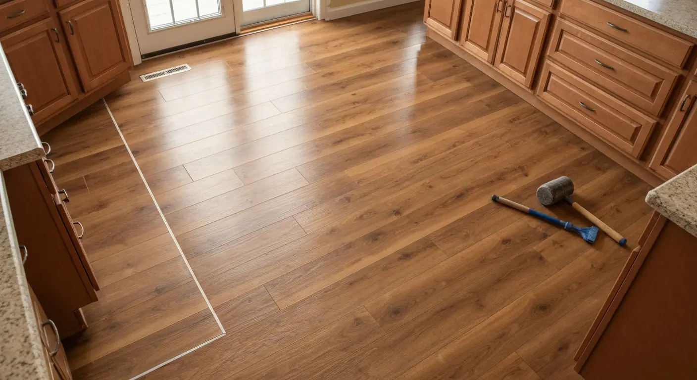 Luxury vinyl plank kitchen flooring