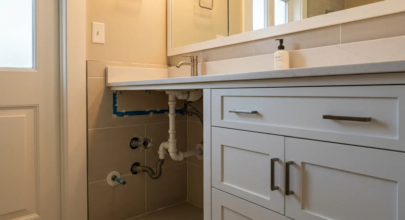 Bathroom vanity installation