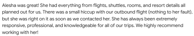 Travel agent helped when we almost missed our flight Travel agent helped when we almost missed our flight
