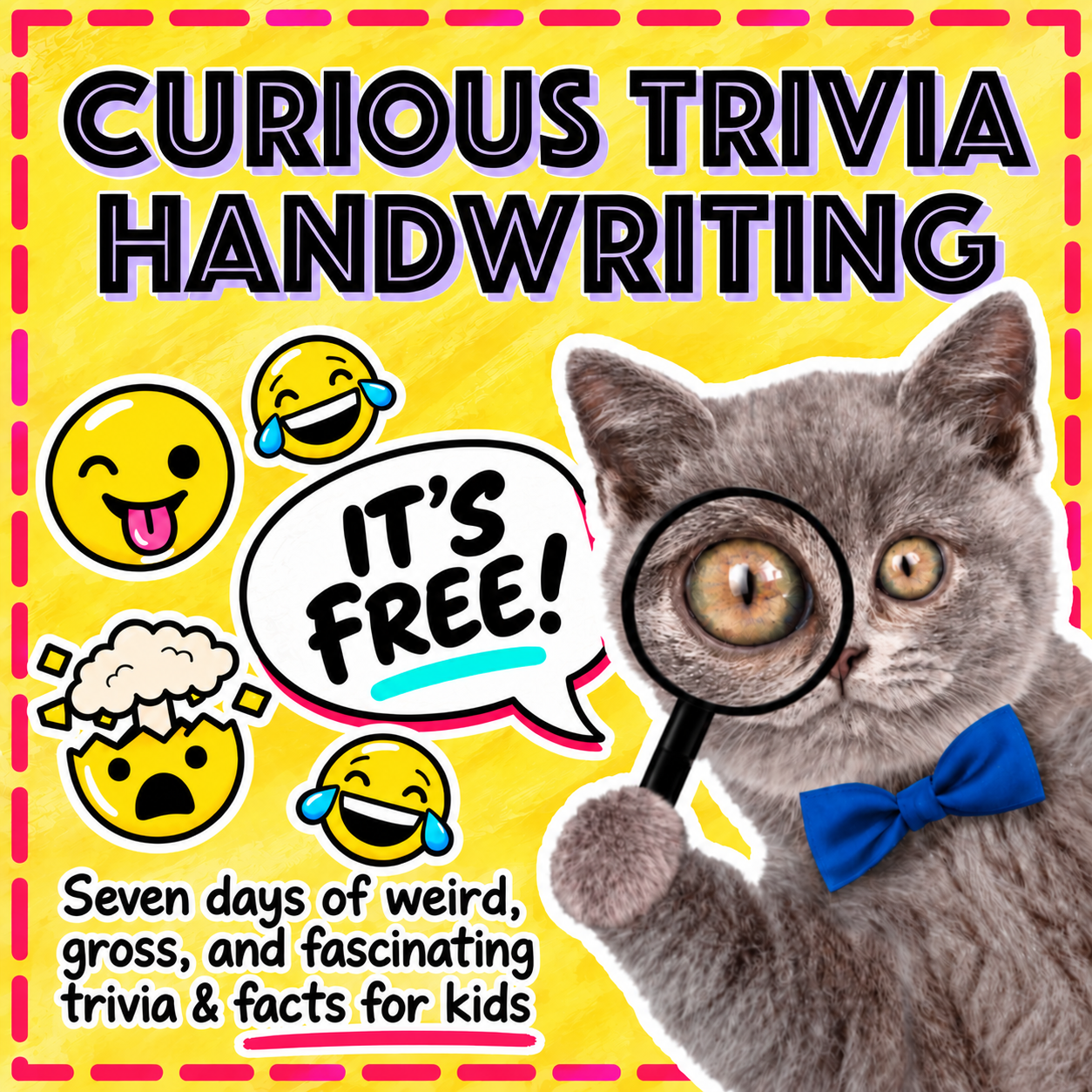 Curious Trivia free handwriting practice packet cover