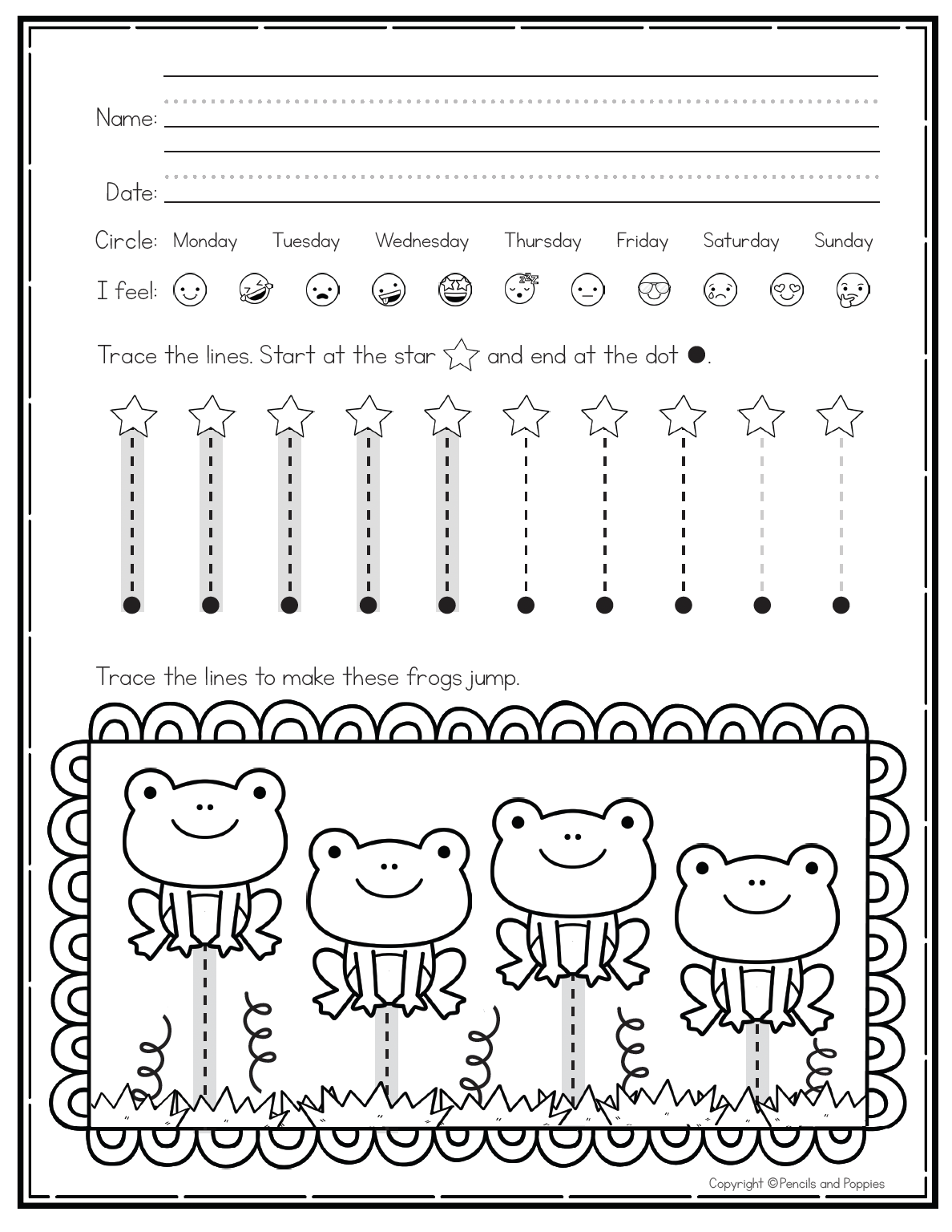 Fine motor journal activity page
