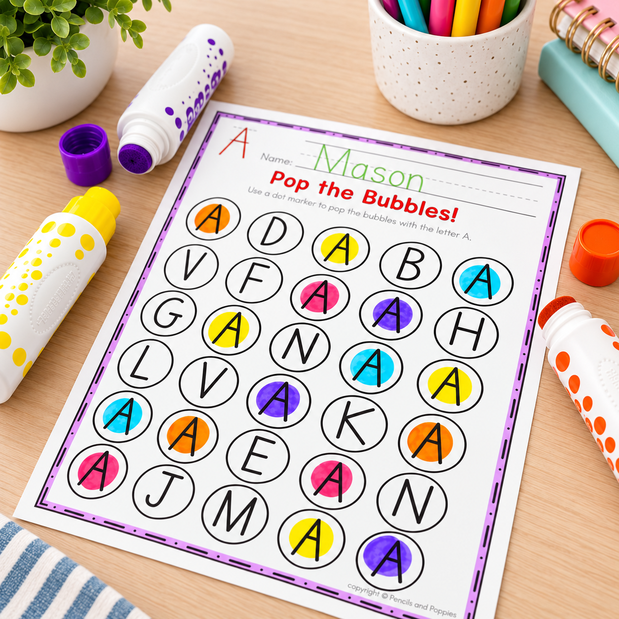 Fun letter recognition practice page