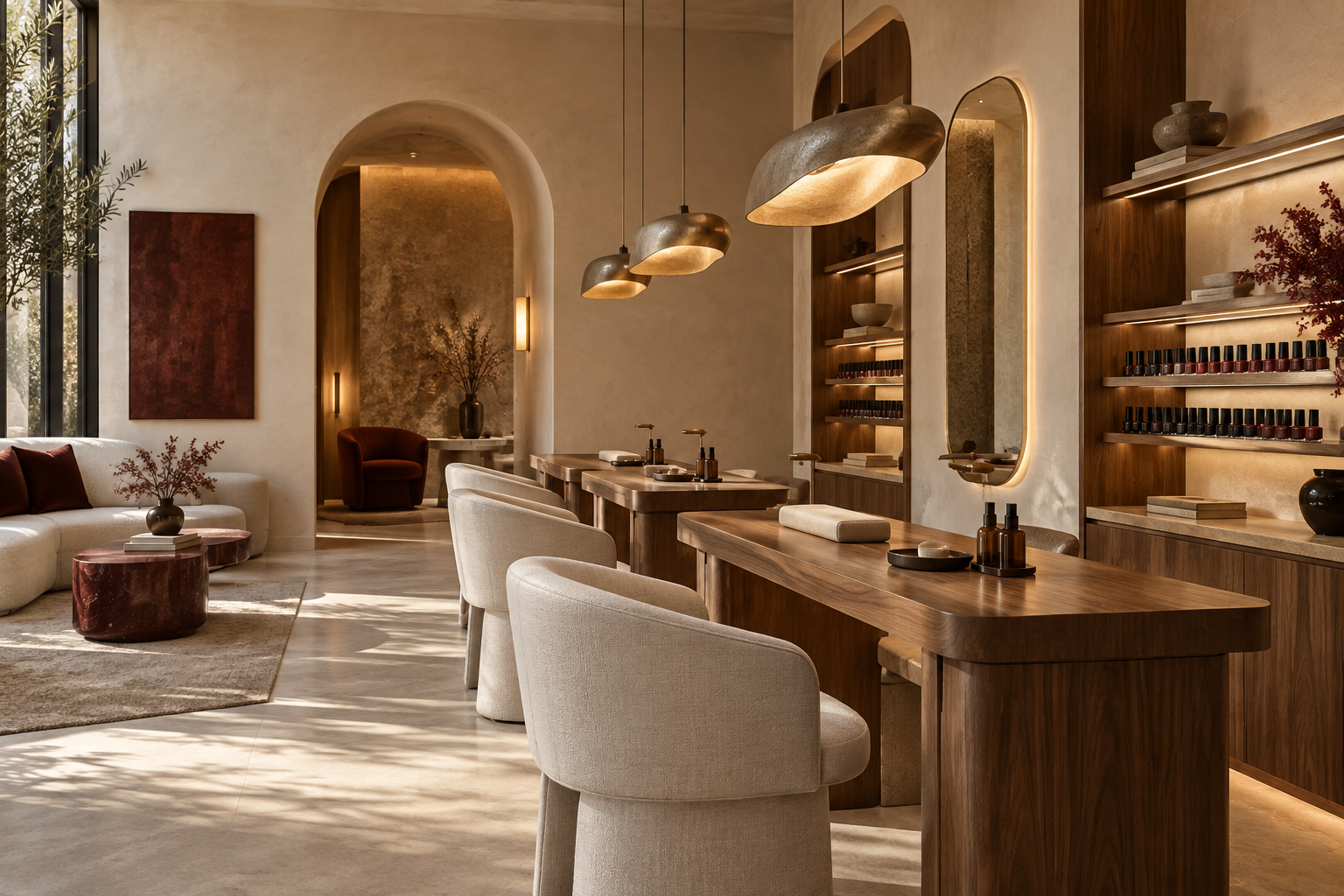 Modern nail salon interior