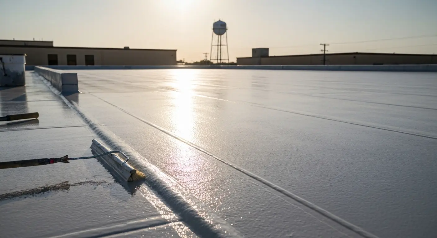 Roof coating application