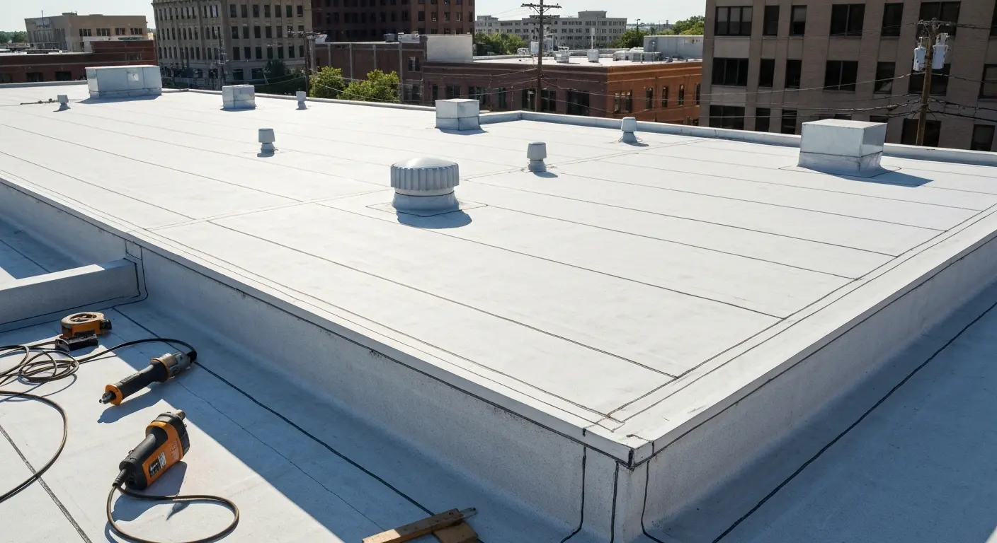 Commercial flat roof TPO system