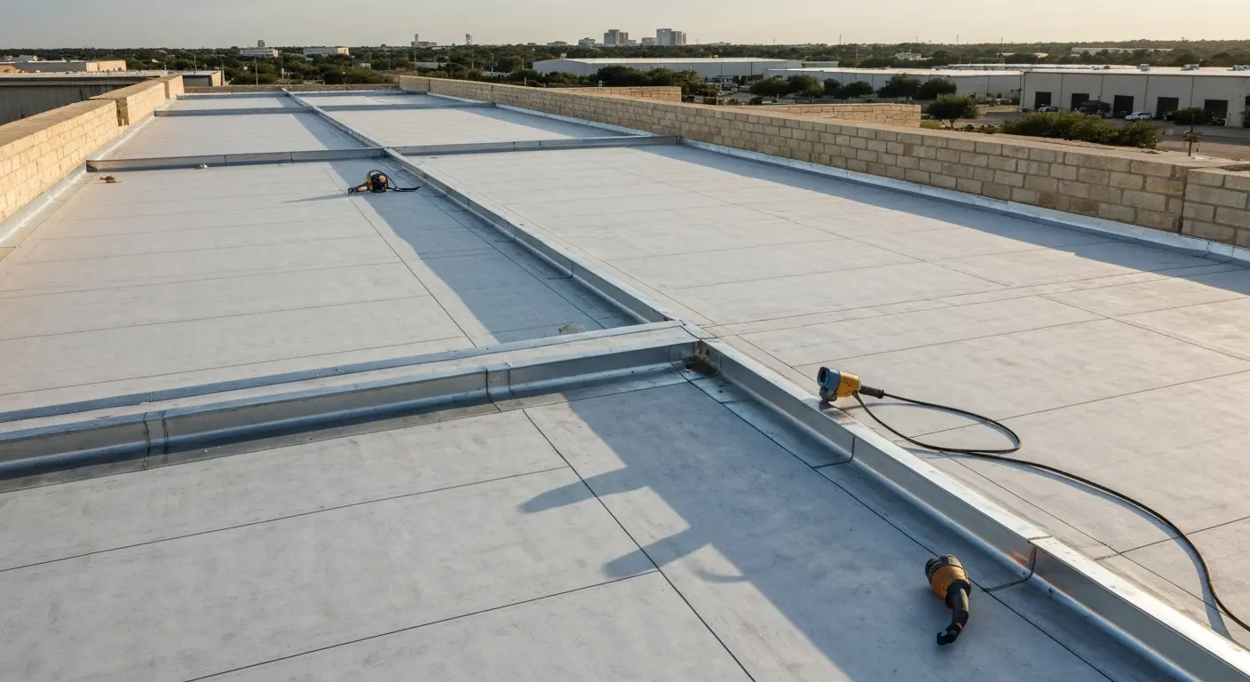 TPO flat roof installation