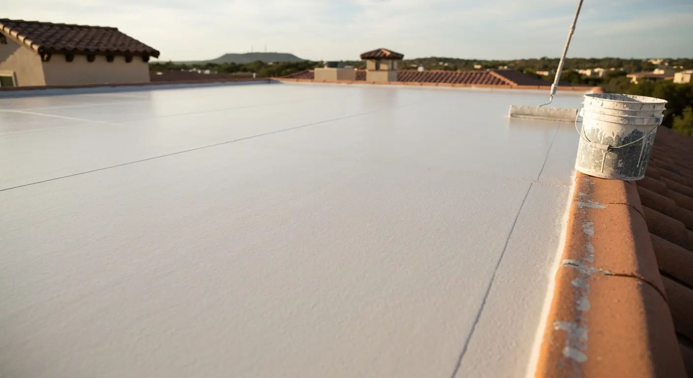 Roof coating application