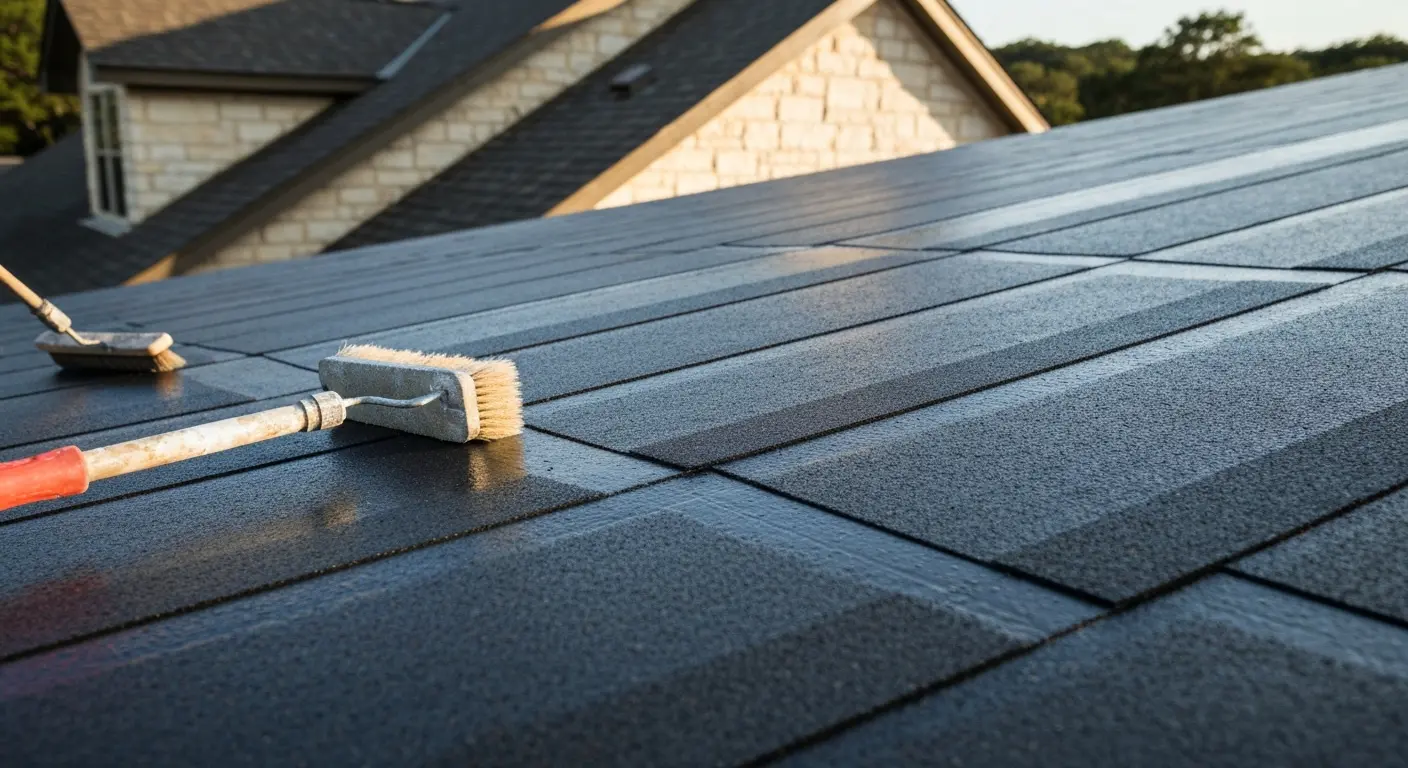 Roof coating application