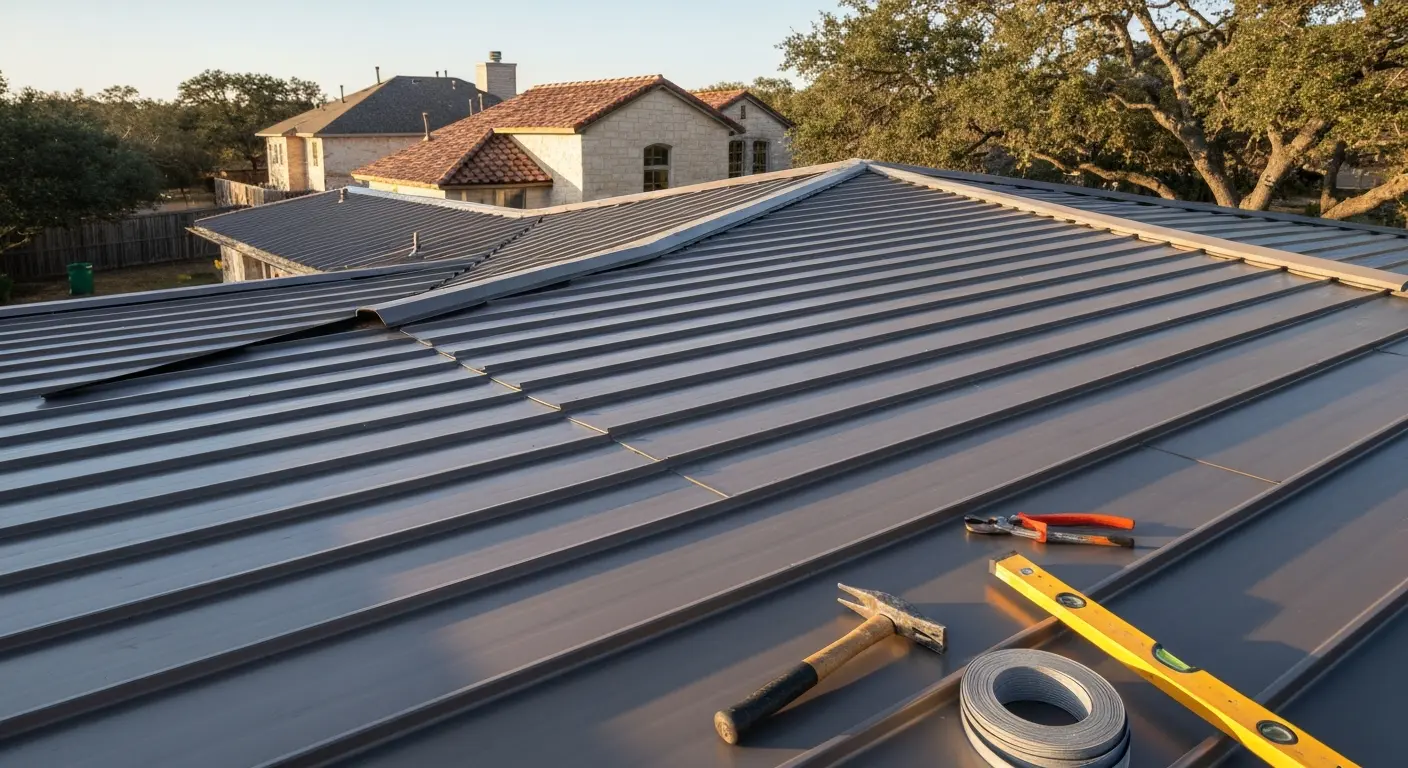 Metal roof installation