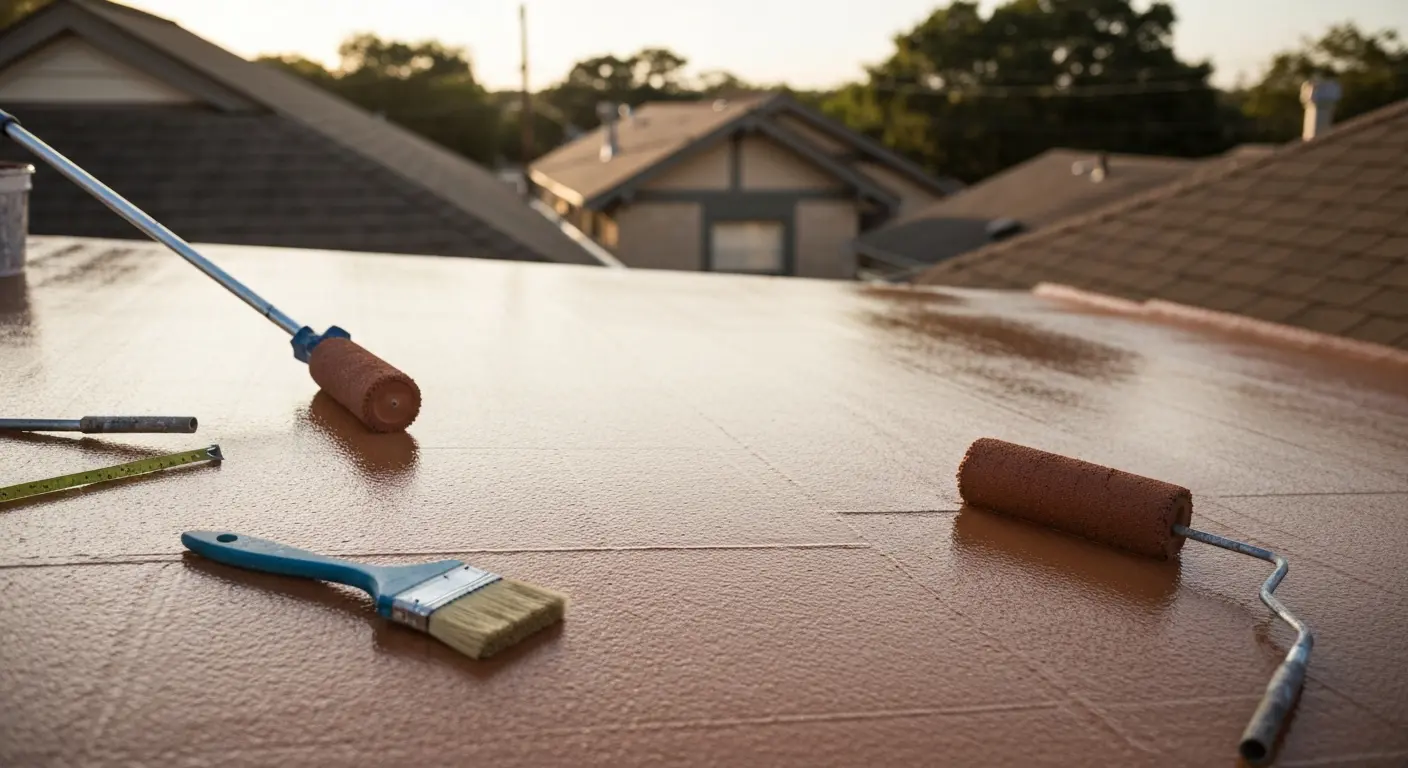 Roof coating application