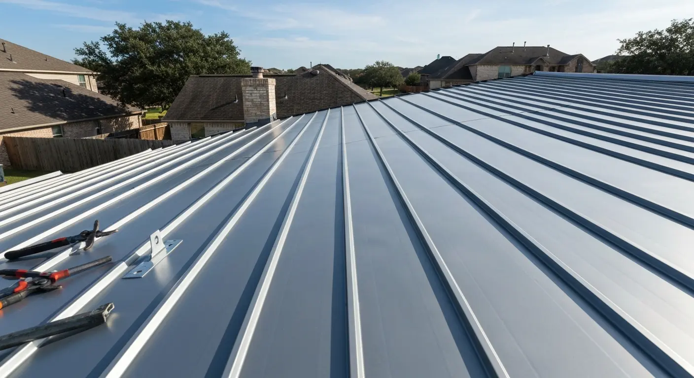 Metal roof installation