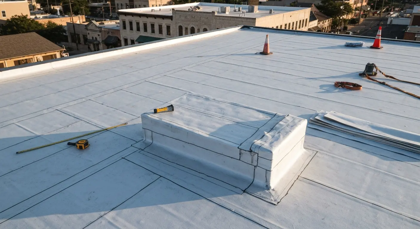 TPO flat roofing project