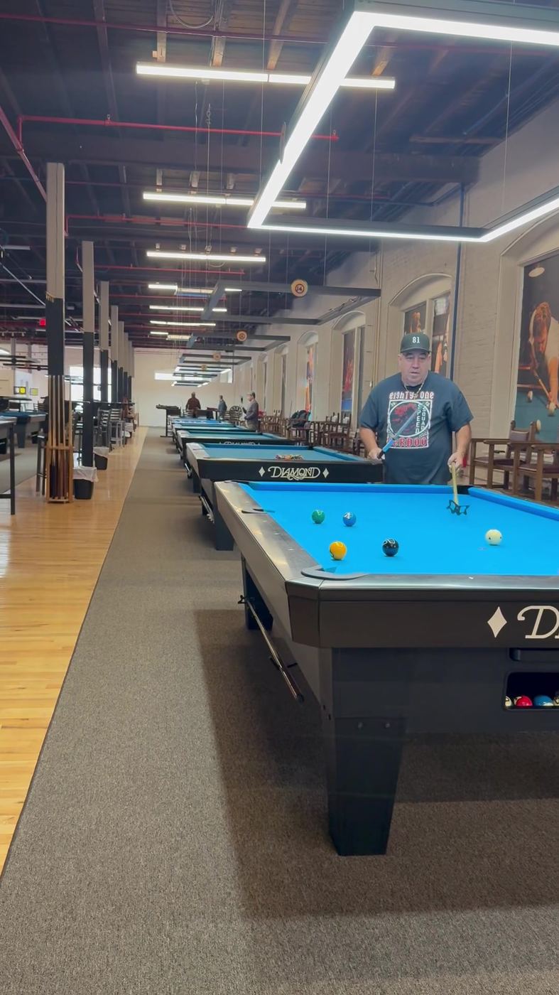 18 tables, one long room