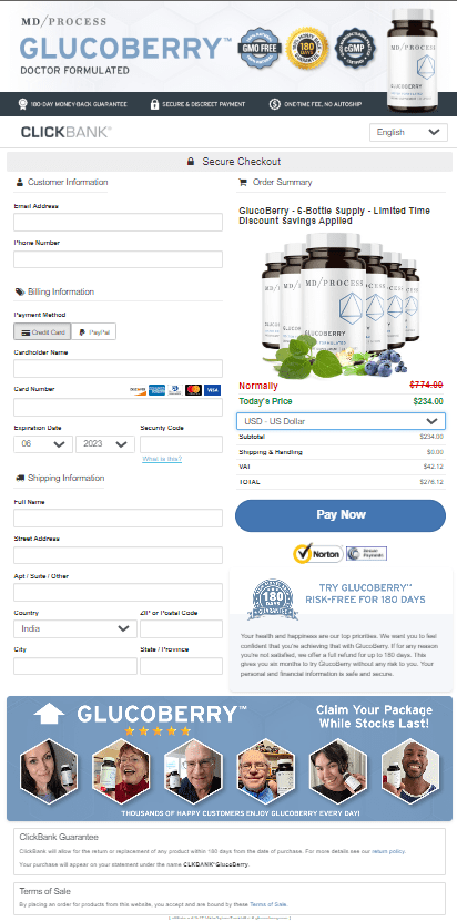 glucoberry secure checkout