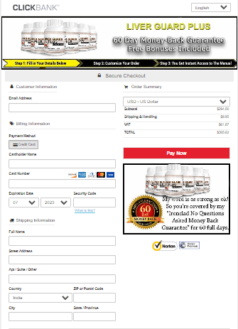 Liver Guard Plus secure Checkout Page