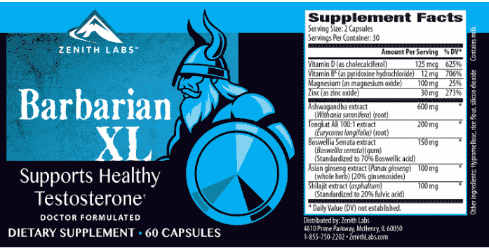 Barbarian XL Supplement Facts