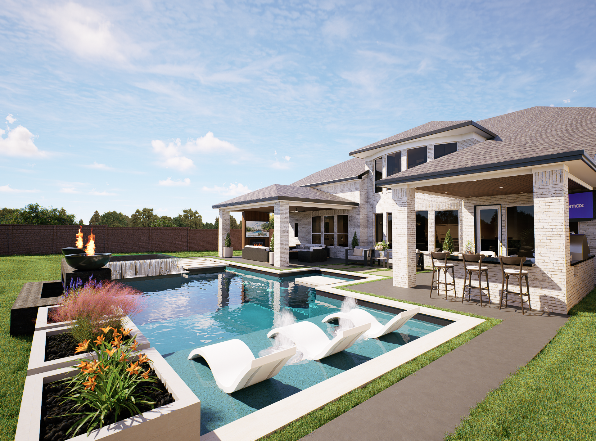 Outdoor Kitchen and Living Space