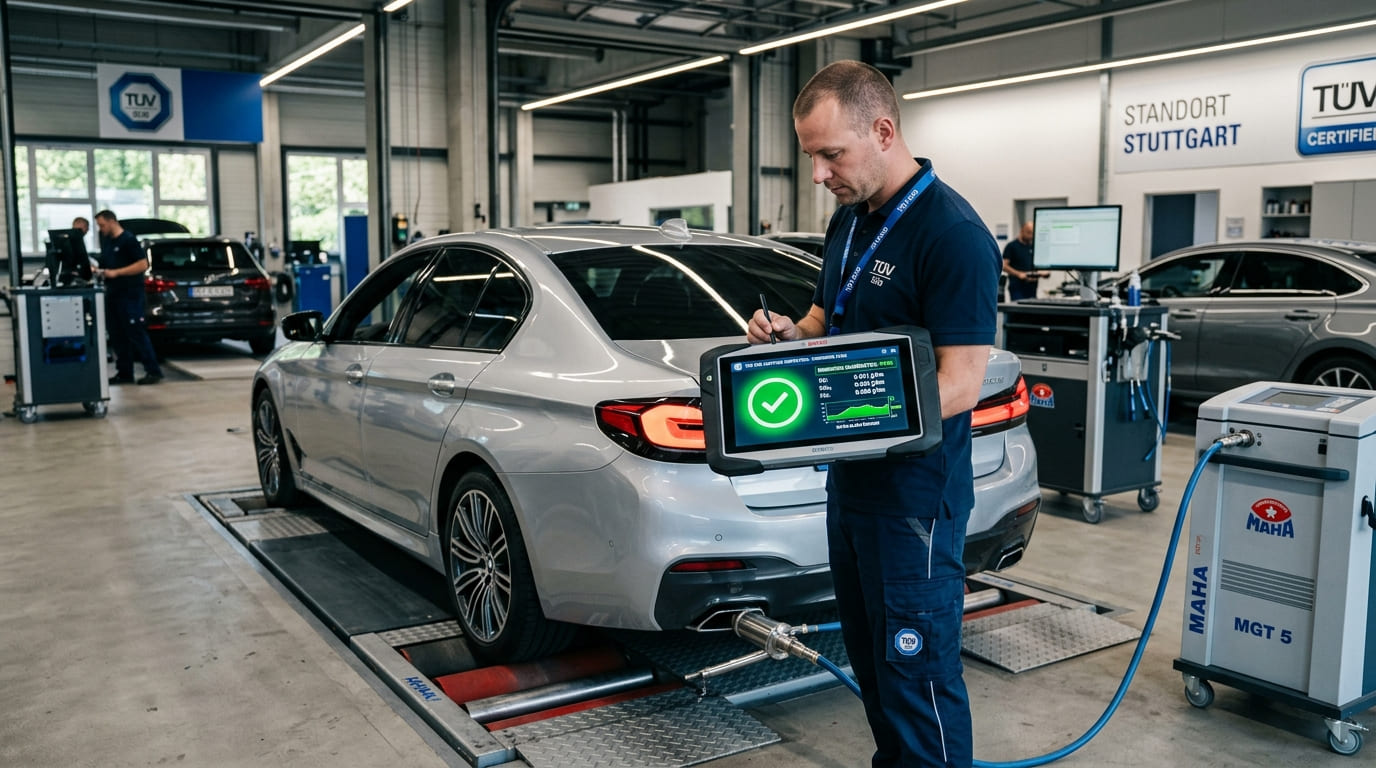 TÜV AU Abgasprüfung sicher bestanden
