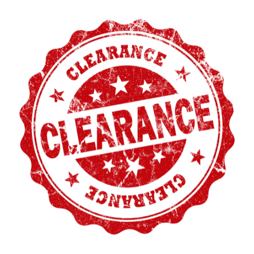 Clearance sign Clearance sign