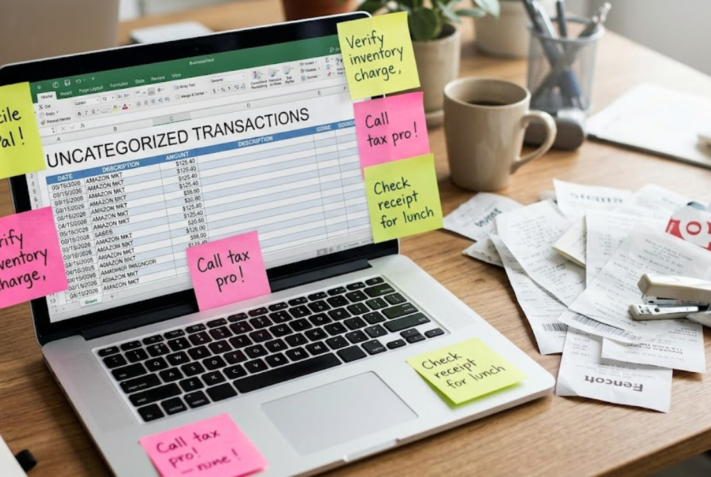 Bookkeeping tasks piling up and creating mental stress for a small business owner