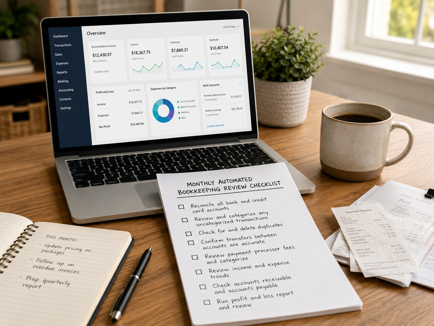 Monthly checklist for reviewing automated bookkeeping Monthly checklist for reviewing automated bookkeeping