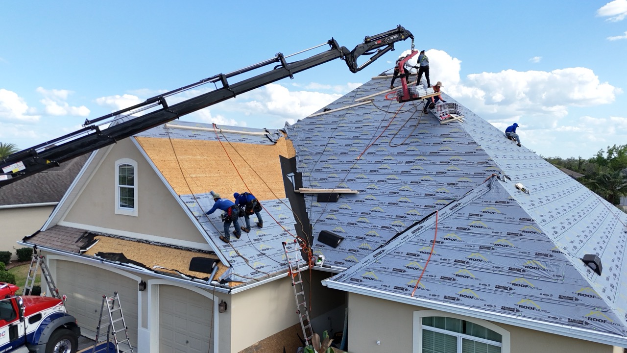 Re-roofing in progress Fort Myers Florida