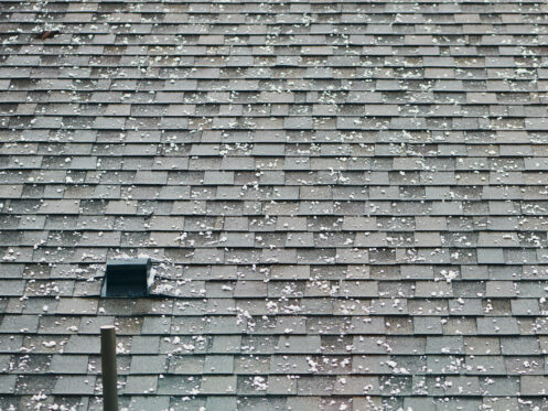 Hail damage to roofing shingles in Southwest Florida