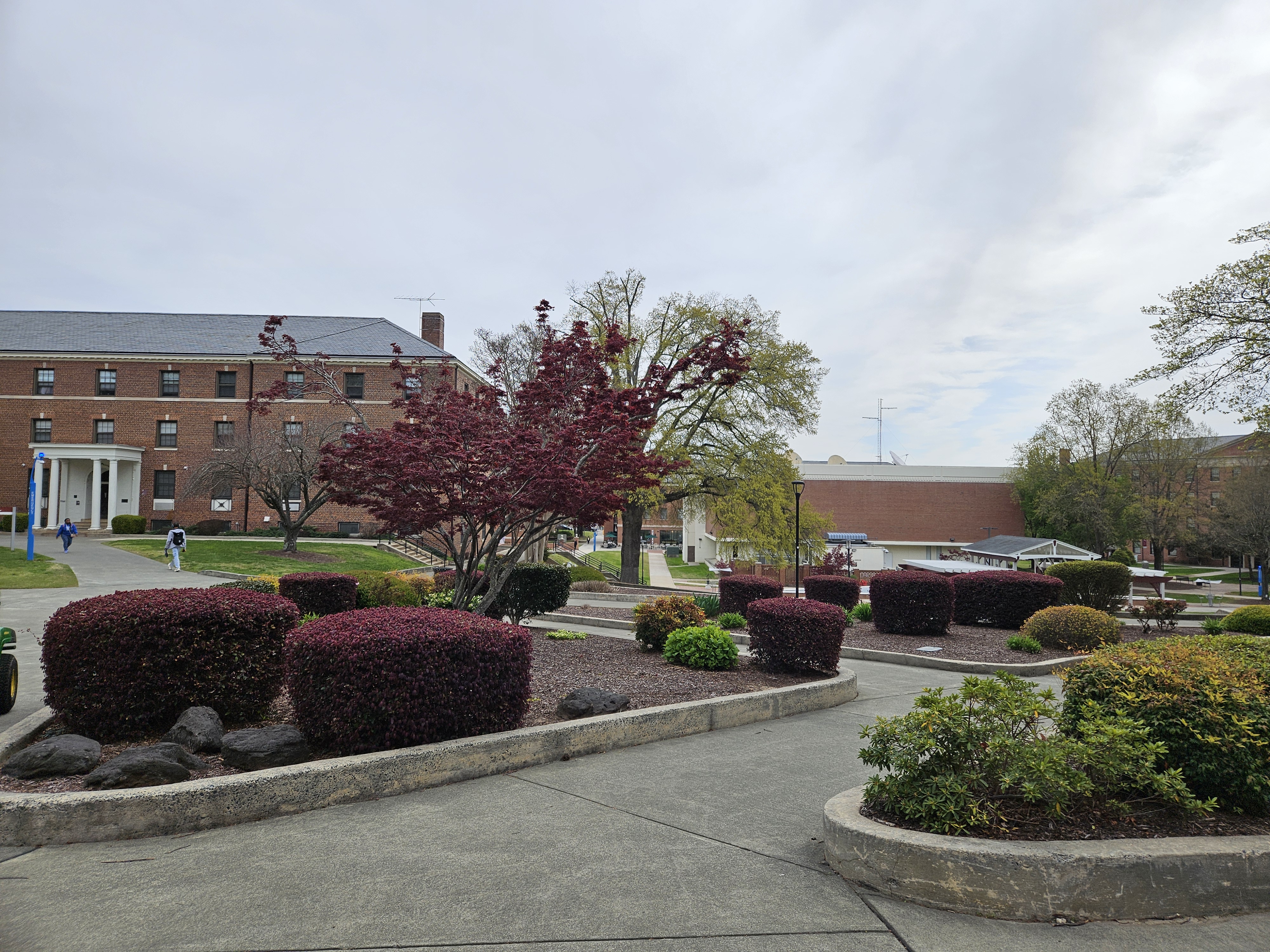 NCCU spring campus quad with students NCCU spring campus quad with students