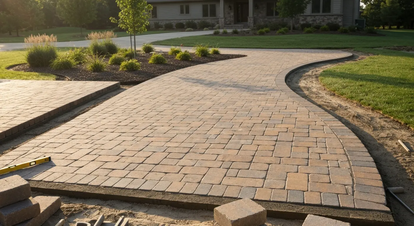 Paver walkway installation