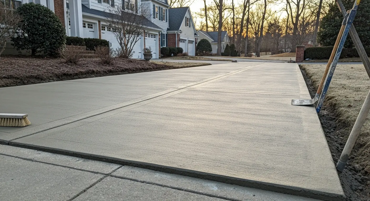 Concrete walkway installation