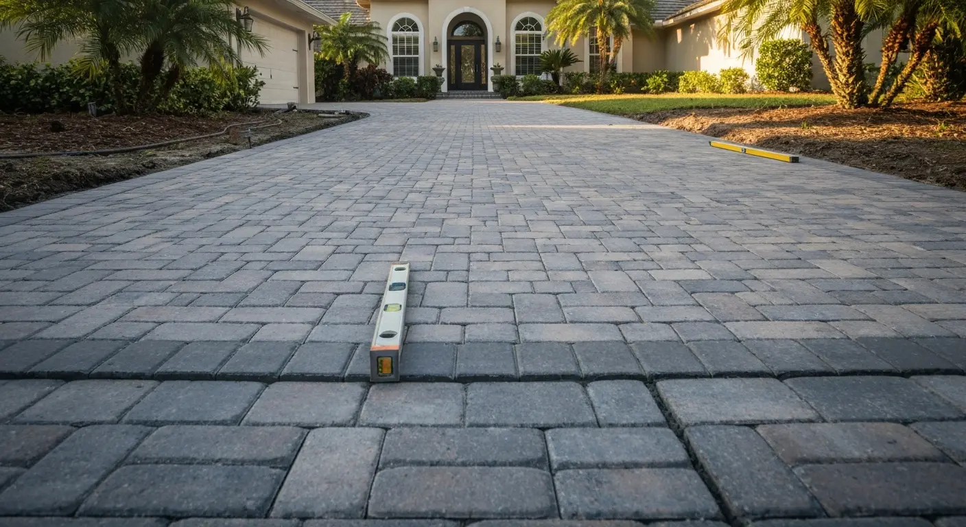 Paver driveway installation