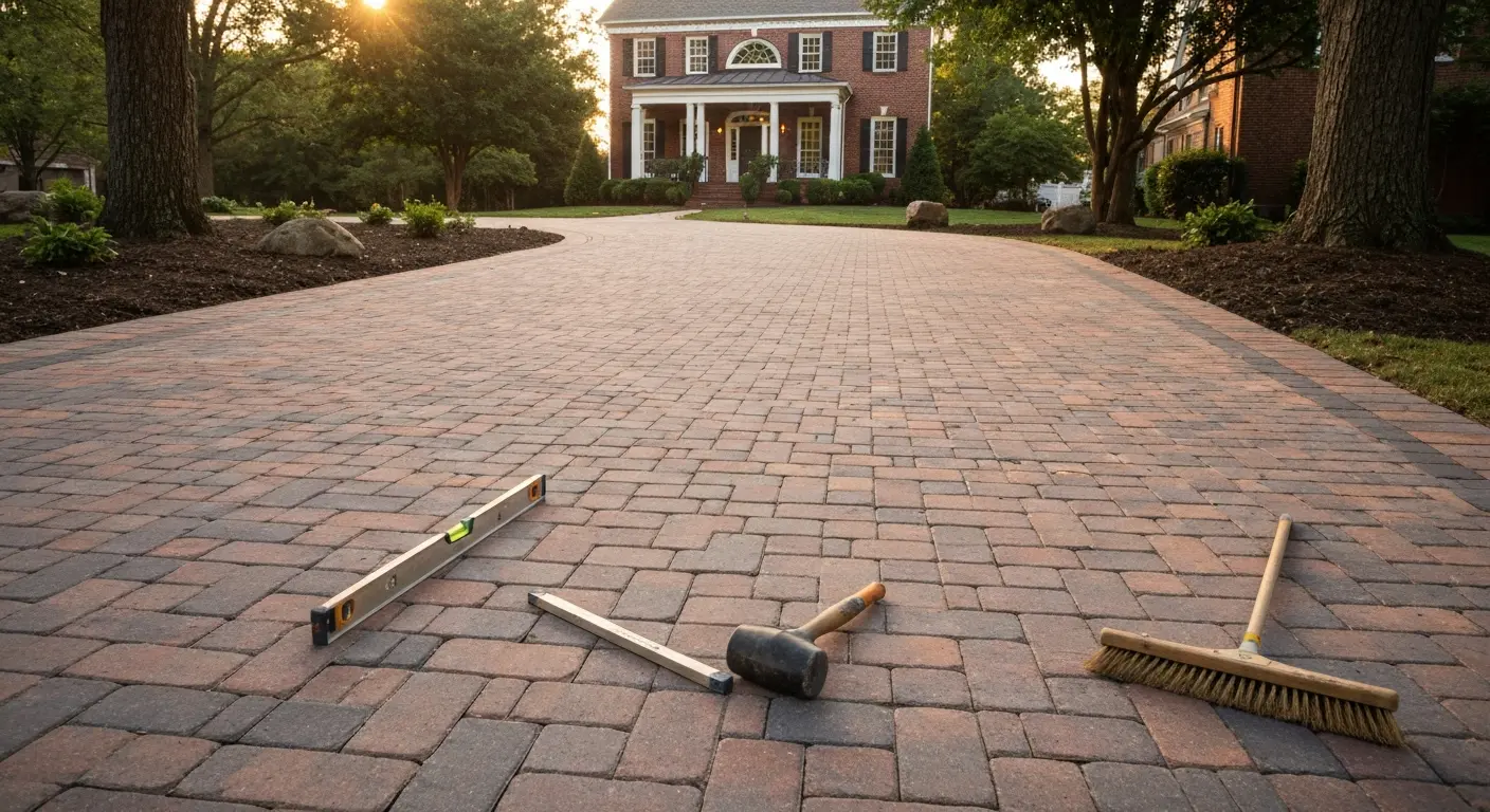 Paver driveway installation